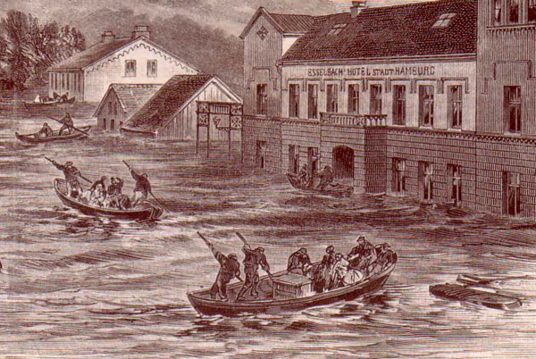 Hochwasser Hotel Stadt Hamburg 1872 