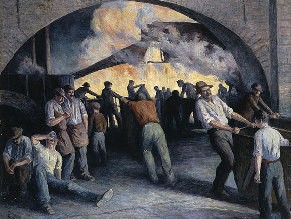 Fonderie à Charleroi, la coulée